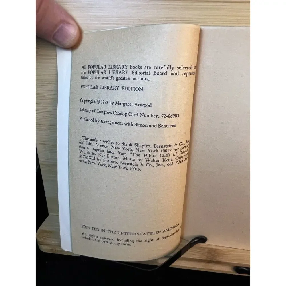Vintage Surfacing by Margaret Atwood 1972 Paperback Book Popular Library Edition